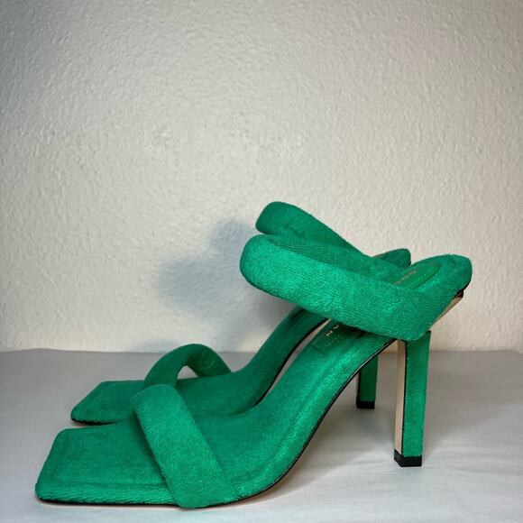 Good American Kelly Green Terry‎ Cloth Sandals Womens Size 8 pool shoes - Picture 3 of 7